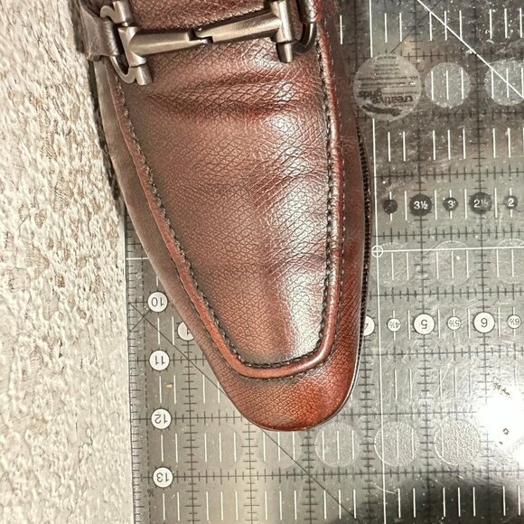 Salvatore Ferragamo Men Size 8.5 D Brown Leather Horsebit Loafer Dress Shoes - Picture 13 of 13